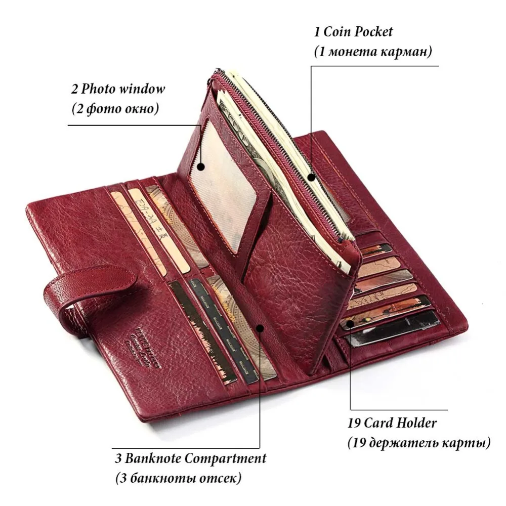  KAVIS Genuine Leather Women Wallet Female Long Clutch Lady Walet Portomonee Rfid Luxury Brand Money - 32815354700