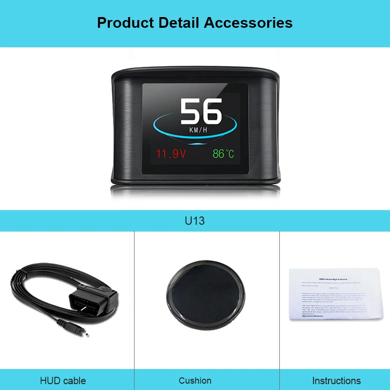 Junsun Универсальная автомобильная HUD OBD2 проектор Авто Head up цифровой спидометр