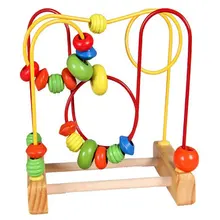Детская Забавная детская красочная деревянная мини-игрушка в виде проволочного лабиринта, развивающая интерактивная игрушка для детей