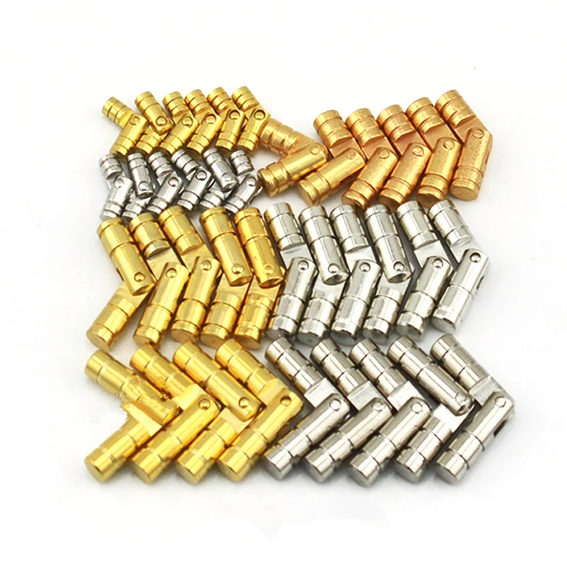 50 шт. 5x30 мм Ретро шкатулка для украшений, скрытые петли, миниатюрные цилиндрические петли для коллекции/Сигаретные петли, золотые/Серебристые(никелированные) петли