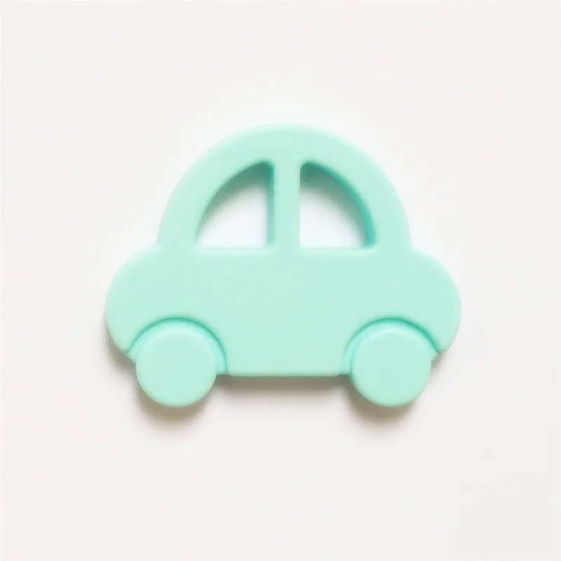 Chengkai 5 шт без БФА, силиконовый Прорезыватель автомобиль DIY День рождения мультипликационный кольцо для соски кулон в виде игрушки для режущихся зубов кормящих сенсорными игрушки, украшения - Цвет: Blue