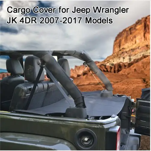 

High Qualit Car Rear Trunk Cargo Cover Security Shield Screen shade Fit For Jeep Wrangler Rubicon Sahara JK 2007-2017 BY EMS