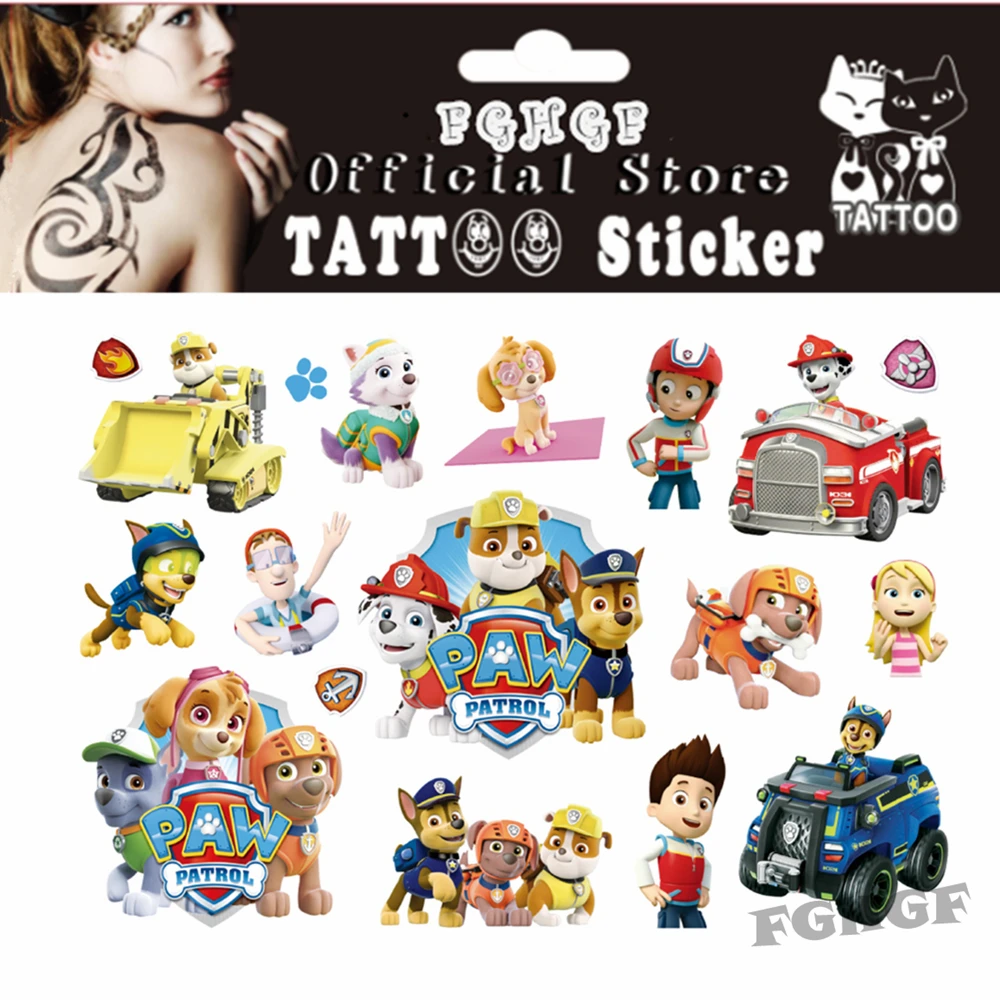 

FGHGF 10PCS Cute Dog Agent Child Temporary Body Art Flash Tattoo Sticker 17*10cm Waterproof painless tattoo
