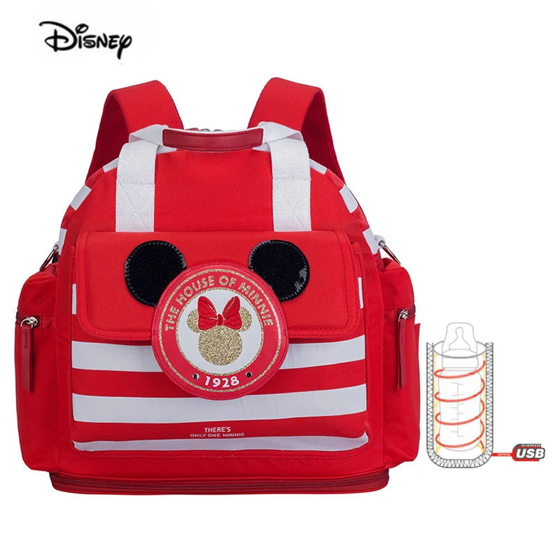 Disney материнская Детская сумка для мам, сумка для мам на плечо, сумка для мам с ребенком из большой емкости, сумки, многофункциональная красная сумка для подгузников, рюкзак