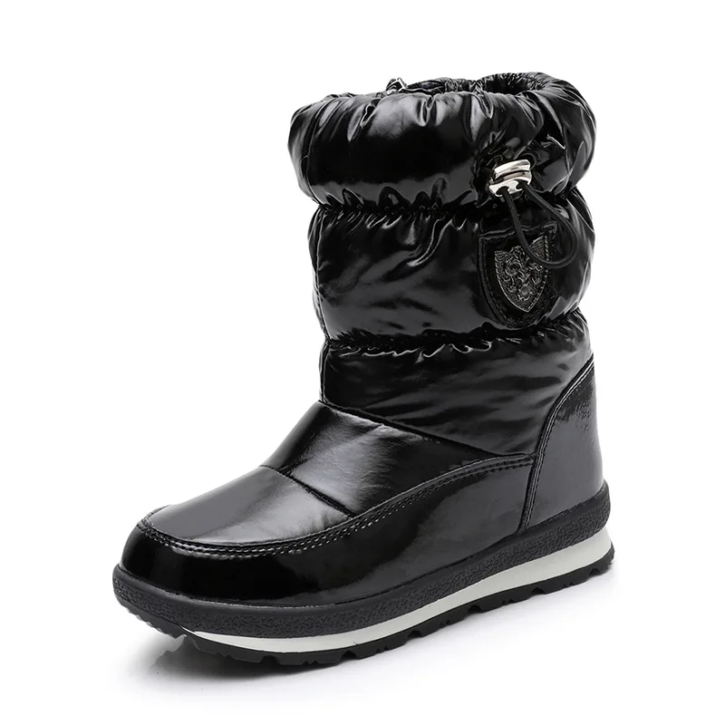 ULKNN Winter Boots For Girls Boys Kid's Boots New Waterproof Botas Thickening Snow Gold Dark Green 26 27 28 29 30 Size