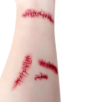 

1PC Halloween Temporary Tattoo Sticker paper transfer Horror Bloody Scar Tattoo Decor 2JY24