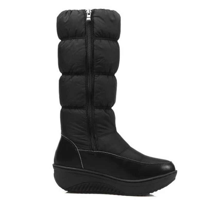 COVOYYAR/; теплые зимние сапоги на меху с подкладкой; высококачественные зимние сапоги до середины икры; женская обувь на водонепроницаемой платформе; большие размеры; WBS787