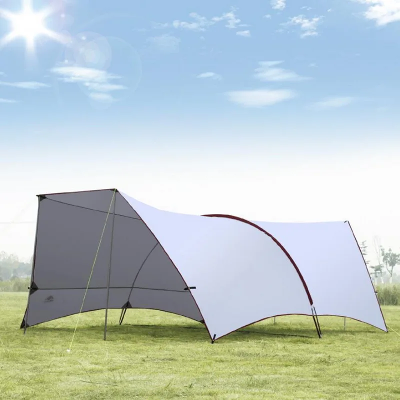 6 м* 8 мбольшая Наружная палатка, навес. Светильник с силиконовым покрытием из водонепроницаемой ткани, многоместный брезент, непромокаемый солнцезащитный тент