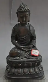 

S05944 10"old tibet buddhism pure bronze fane pray sakyamuni Shakyamuni buddha statue