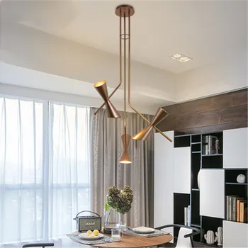 

Nordic Postmodern Minimalist Creative Personality Dinner Living Study Room Lamps Wrought Iron Art Ins Explosion Pendent Lights