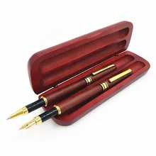 Redwood Pen Set Redwood Signature Pen Two Wooden Pen with Box for Colleagues Students golfers pen set with clock