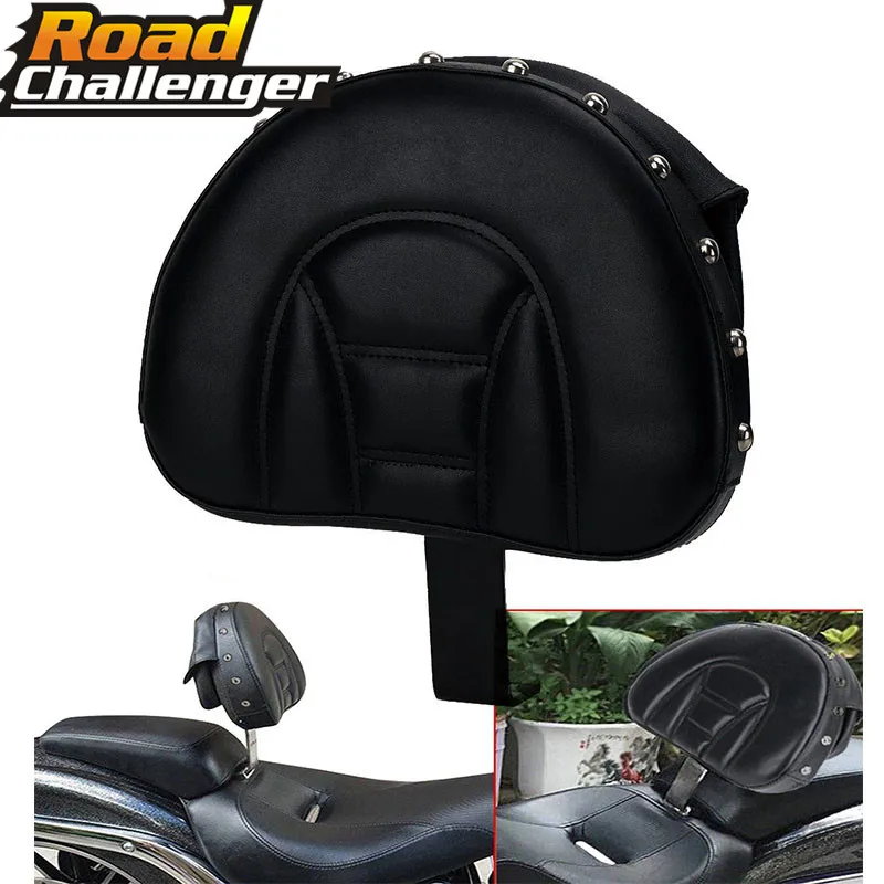 Backrest Black Adjustable Plug In Driver Rider Seat Cushion Pad Motorcycle For Harley Fatboy Heritage Softail 2007-2019 2018 179
