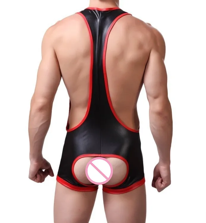  Hot Mens Bodywear Sexy Bulge Underwear Wrestling Bodybuilding Bodysuit Boxer Shorts Back Open Gay M