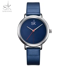 

SK Women Watches Top Brand Blue Leather Strap Women Wristwatches Ladies Quart Clock Luxury Relogio Feminino Montre Femme 2017