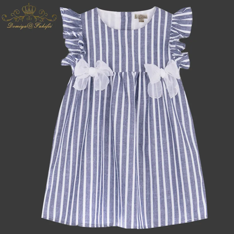 

Baby Girls Striped Dress 2018 Brand Summer Girl Party Dress Children Clothing Bownot Princess Costume Kids Dresses for Girl 1-8T