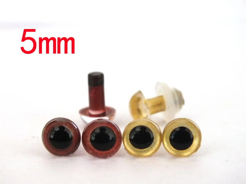 40pcs(20pairs) x 5mm brown and gold color environmental protection Plastic Safety Eyes ir yag laser safety glasses for 808nm 980nm 1064nm1550nm multi wavelength 800 1700nm eyes protection googles