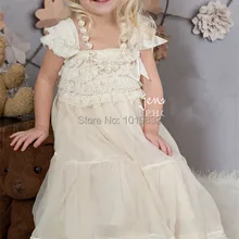 Кружевное платье цвета слоновой кости с цветочным узором для девочек; vestido de festa; платье цвета слоновой кости в деревенском стиле; Детские платья для крещения/Вечерние платья; нарядные платья для девочек