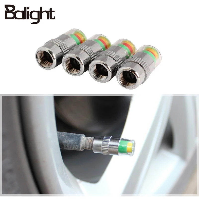 

Balight 4PCS Car Styling 2.4bar 32PSI Car Tyre Tire Pressure Valve Stem Caps Sensor Eye Air Alert Tire Pressure Monitoring Kit