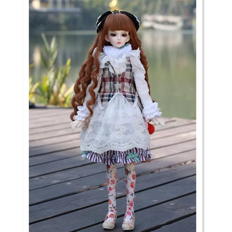 BEIOUFENG 1/4 BJD парик высокая Температура провода кукла парик для куклы, синтетические волосы куклы вьющиеся волосы для куклы Глава 17,5-18,5 см