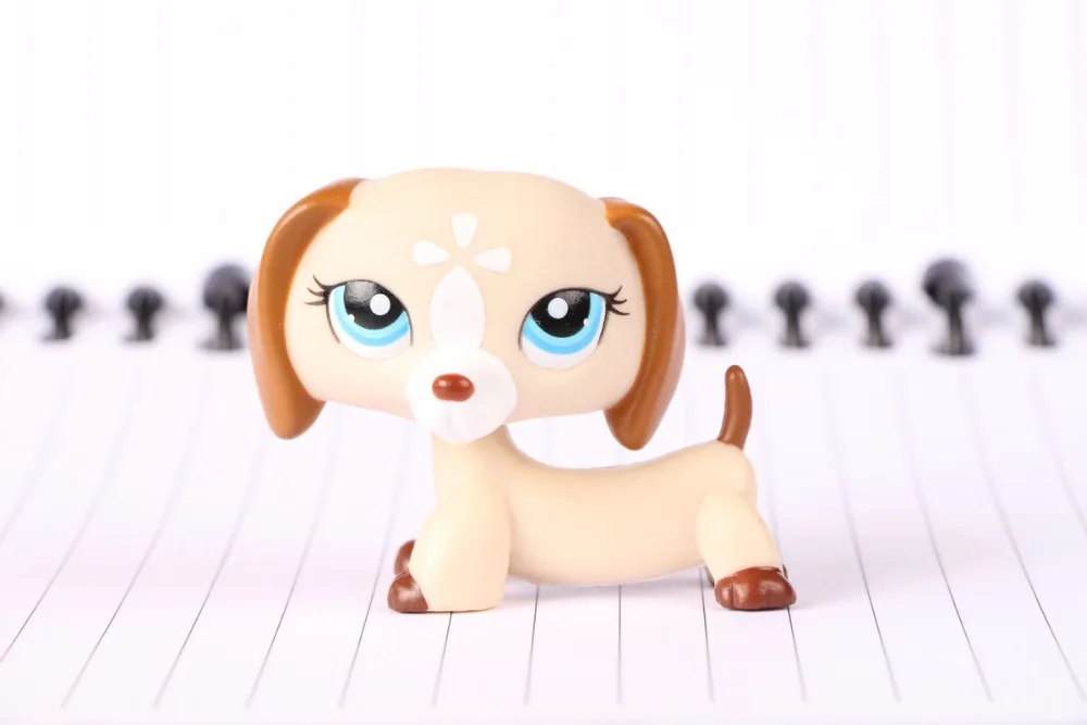 New Pet Collection Figure LPS 1491 Dachshund Dog Puppy White Tan Cream Kids font b Toys