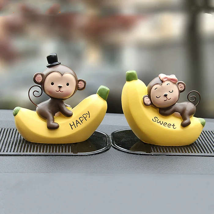 Автомобильные украшения Модные Мультяшные любовь банан обезьяна кукла автомобильное украшение приборной панели милый автомобиль интерьерные аксессуары ремесло подарок - Название цвета: 02 Banana Money 7cm
