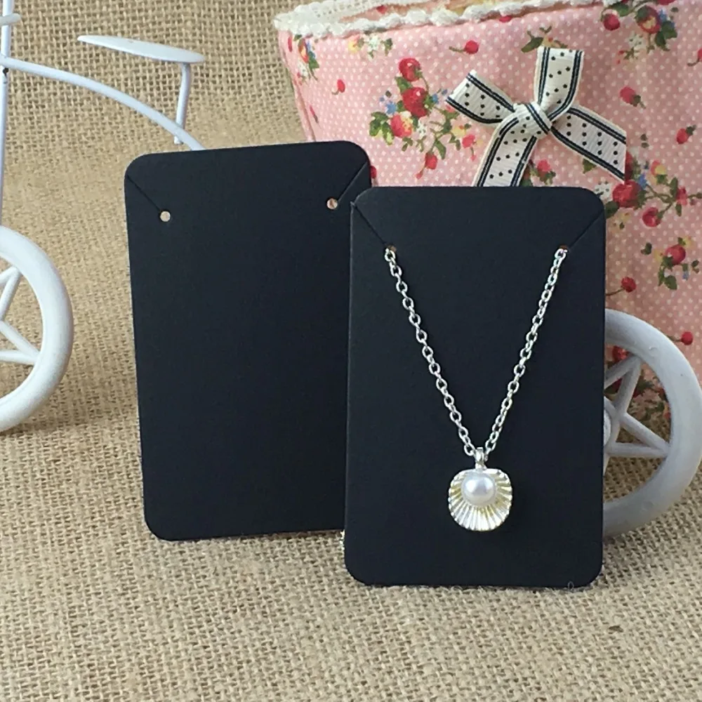 

200PCS/Lot 8.8x5.6cm New Arrival Blank Necklace Card and earrings Packaging Display kraft card for pendant Jewelry Price Tag
