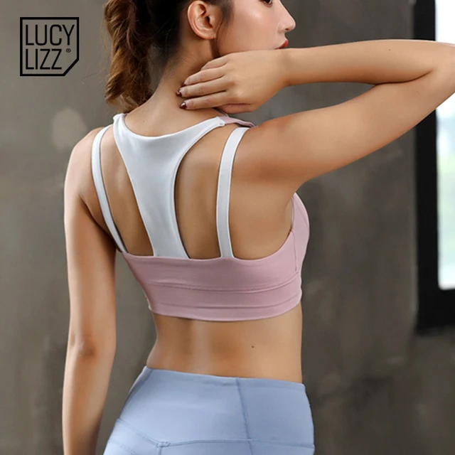 Women Black Sports Bra Hit Color Fitness Tops Backless Athletic Tank Active Wear Sport Clothes Running Tank Top Women Sport Sexy 3