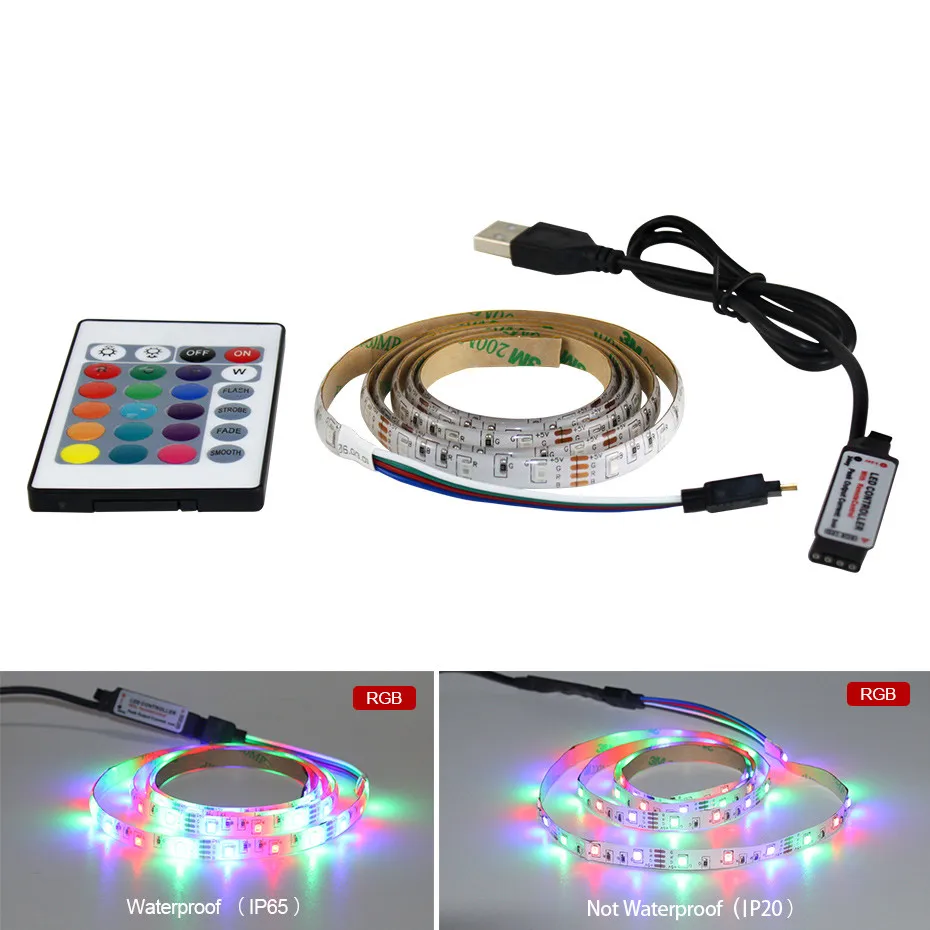 SMD2835 гибкая 5 V Лента СВЕТОДИОД световая полоса RGB/белый/теплый белый USB HD ТВ