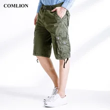 Новые модные армейские Шорты Cargo Для мужчин хлопок повседневные плотные шорты, брендовая одежда, летние шорты, брюки мужские Высокое качество F4