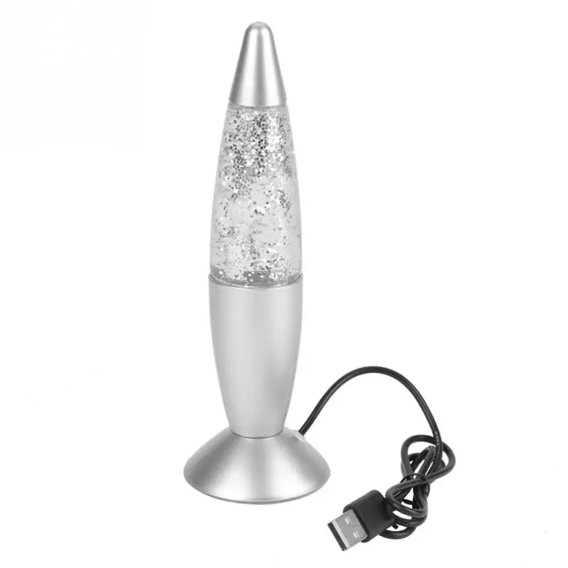 0.3W USB Lava Lamp LED Glitter Party Light Night Lamp Multi Color
