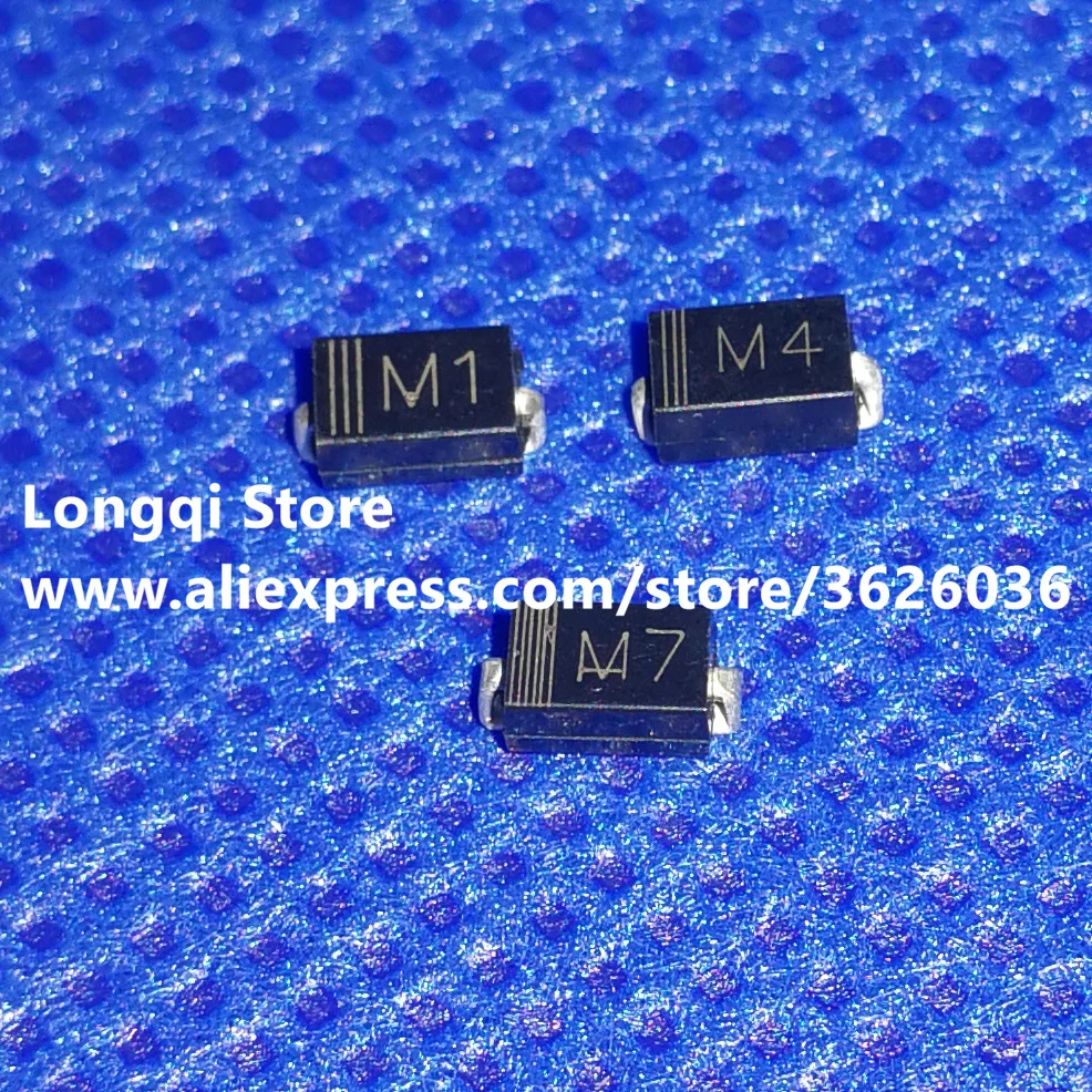 

100PCS 1N4001 1N4002 1N4004 1N4007 Mark M1 M2 M4 M7 SMA DO214AC 1A GENERAL PURPOSE PLASTIC RECTIFIER
