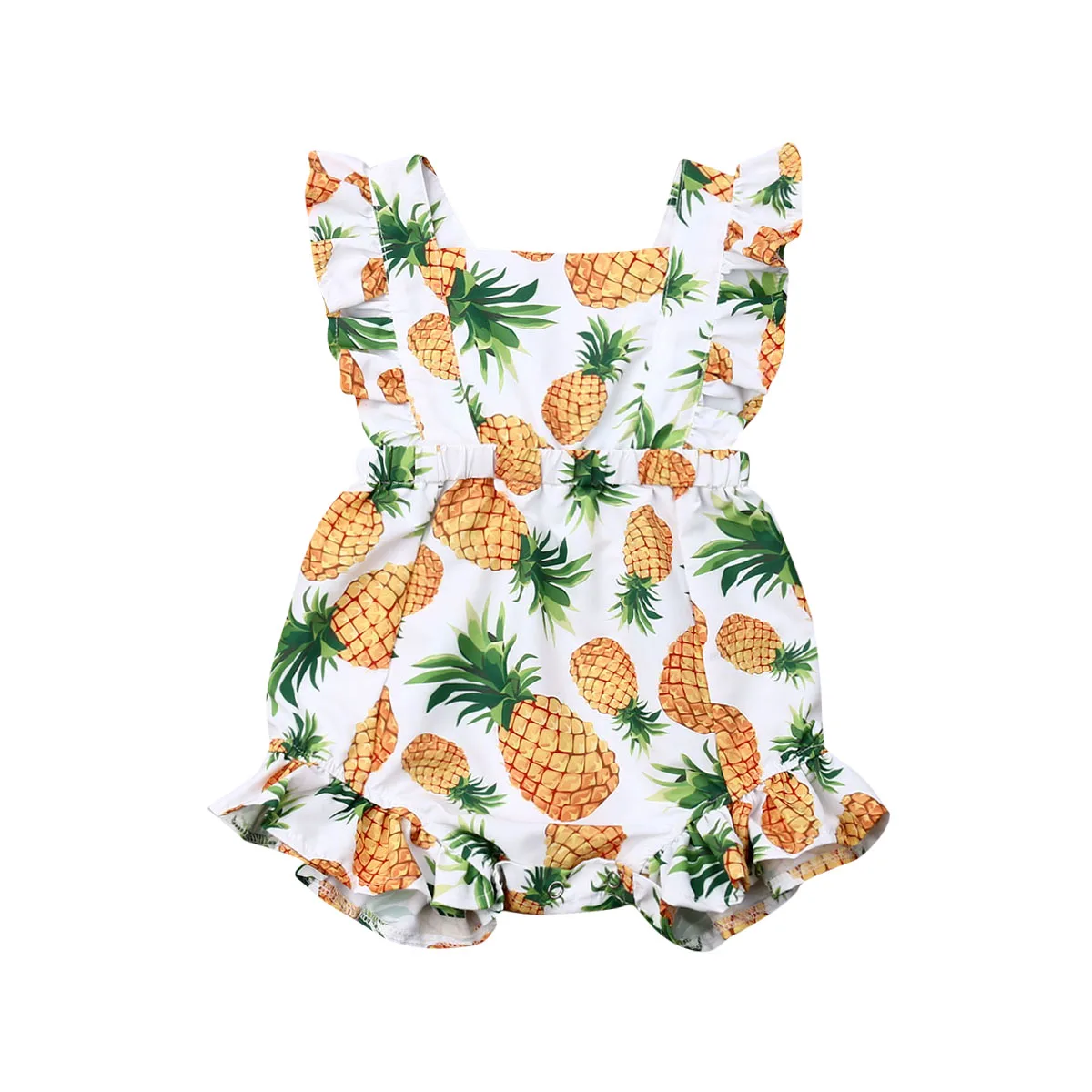 

Infant Newborn Baby Girls Pineapple Rompers Summer Ruffles Jumpsuit Playsuit Baby Girls Clothes
