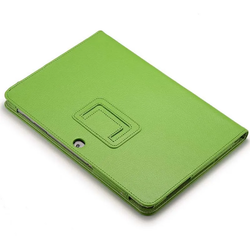 Для samsung Galaxy Tab 2 10,1 P5100 P5110 чехол для планшета с узором Личи кожаный PU Стенд Folio защитный чехол+ Защитная пленка - Цвет: Зеленый