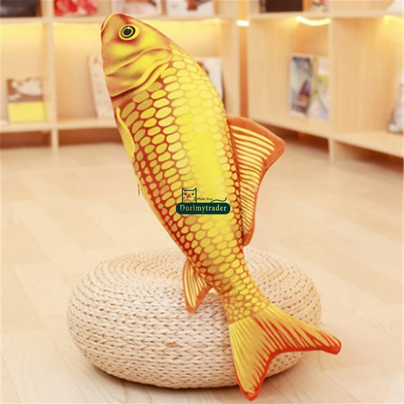 Dorimytrader 135cm Large Simulated Animal Koi Fish Plush Toy Stuffed Soft Fishes Animals Pillow  Doll 53inches Gift Home Decoration DY61692 (12)