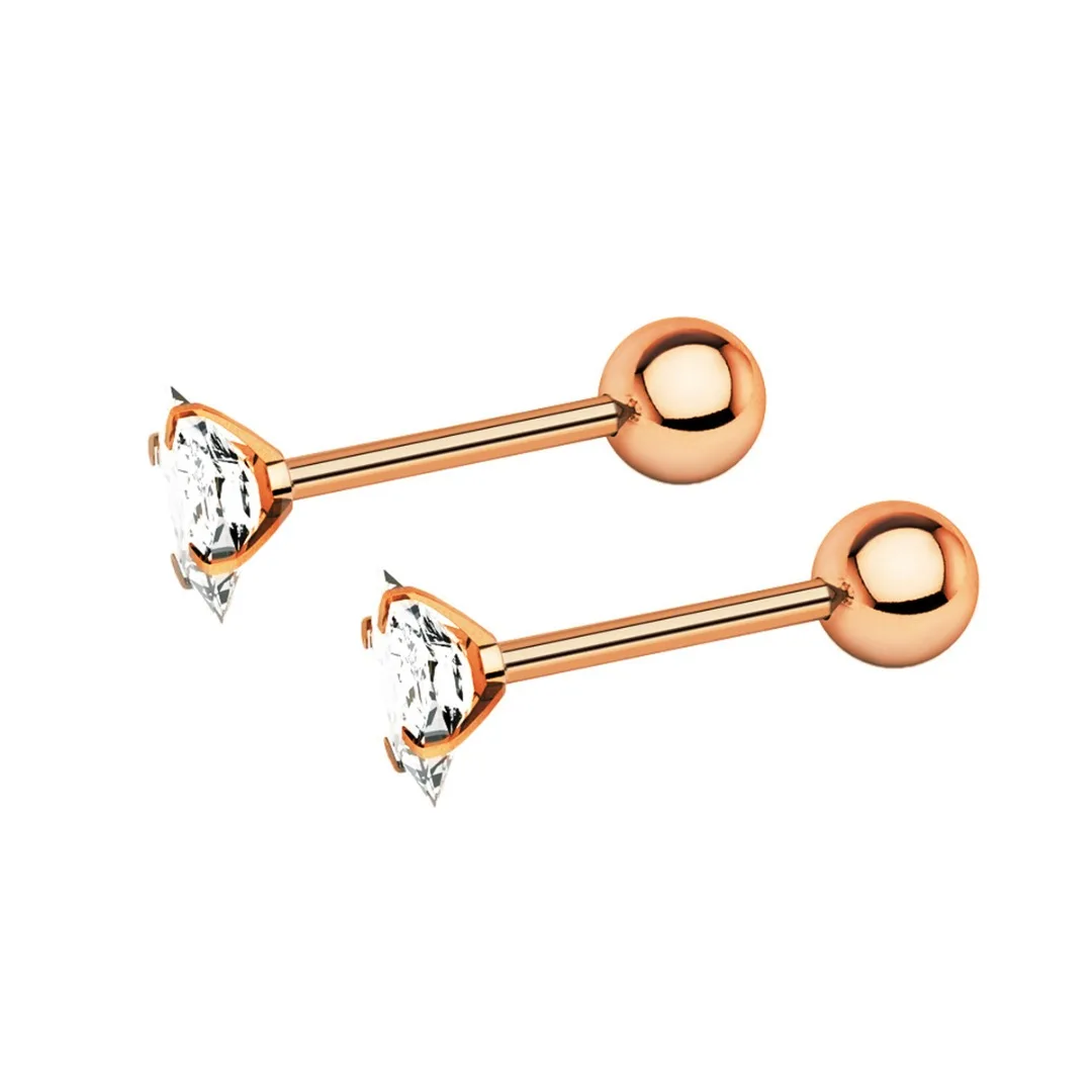 10Pairs/lot Zircon Crystal Heart Flower Ball Cartilage Lip Nail Bar Ring Barbell Piercing Tongue Stainless Steel Body Jewelry