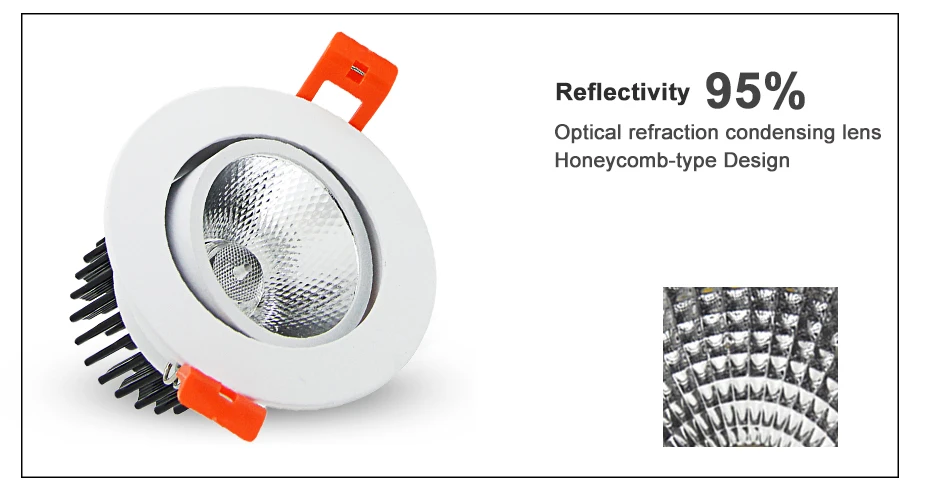 [DBF]Angle Adjustable LED Recessed Downlight Dimmable 7W 9W 12W 15W 18W Epistar COB Chip Ceiling Spot Lamp with 110/220V Driver