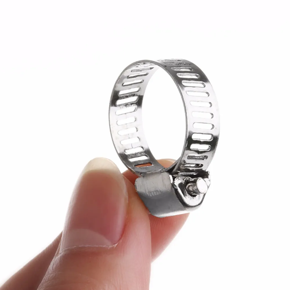 10 шт. 3/8 &quot 1/2&quot Регулируемый приводной шланг из нержавеющей стали зажим