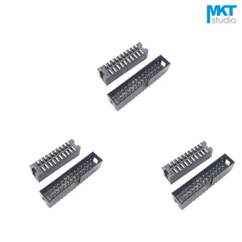 

100Pcs SMT 1.27mm Pitch DC3 Male IDC Connector Socket Header Shrouded With Notch Key 20P 26P 30P 34P 40P