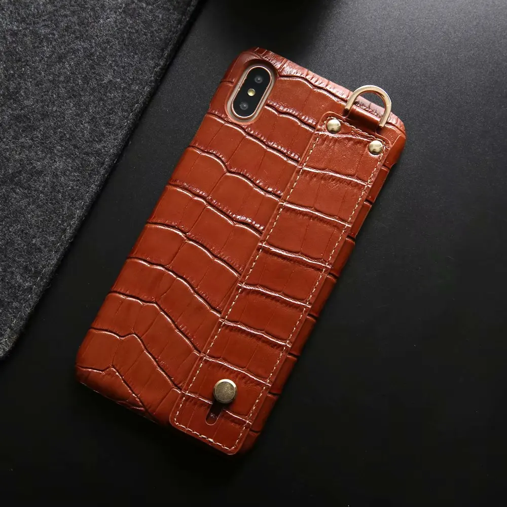 

premium genuine leather phone case for iphone xsmax xr x 7plus with finger ring kickstand slim phone cover for iphone 7 8plus 6s
