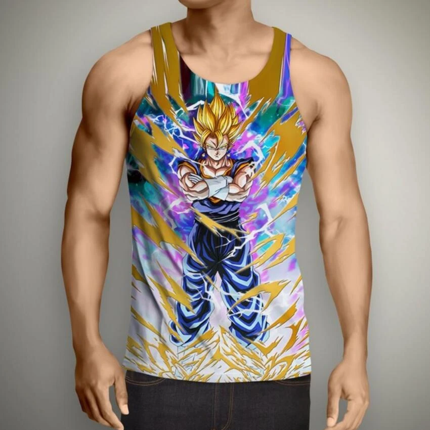 Новые аниме Dragon Ball Z Супер Saiyan майки Харадзюку Hipster 3d жилет красивый Гоку печатных унисекс летний Стиль Повседневный
