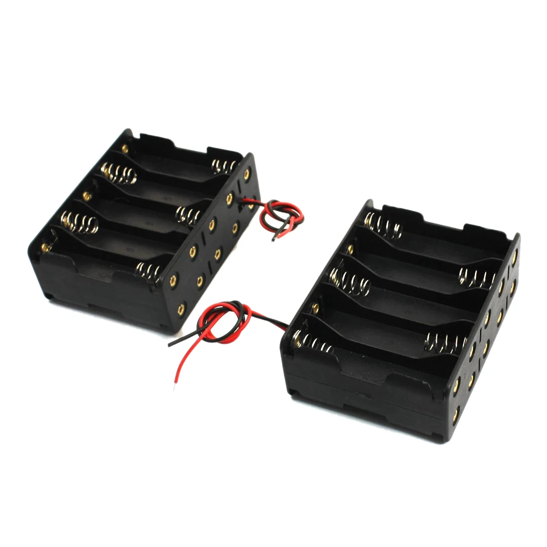 

2 Pcs Black Plastic Battery Holder Case 10 x 1.5V AA