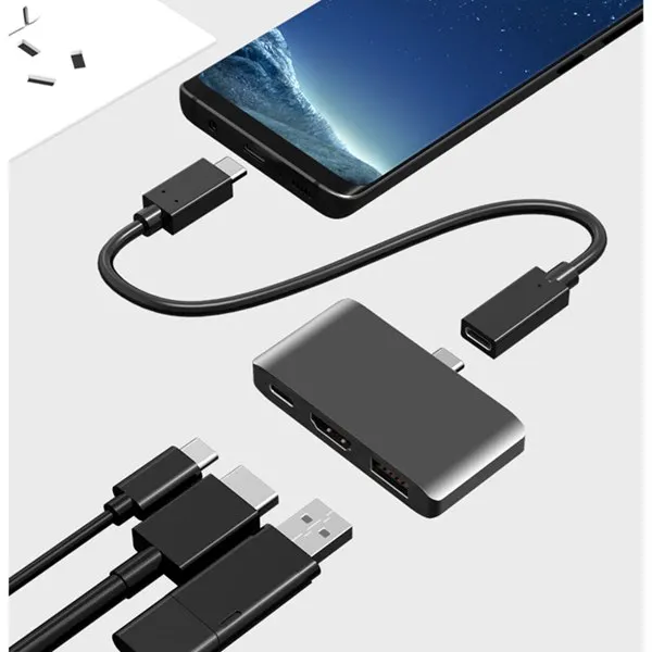 

Thunderbolt USB C Hub to HDMI 4K Dex Mode for Samsung Galaxy S8/S9 Nintend with PD USB 3.0 Hub USB-C Dock for Macbook Pro