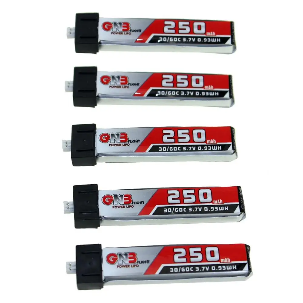

LeadingStar 5PCS LDARC GAONENG GNB 3.7V 250mAh 1S 30C/60C Rechargeable Lipo Battery for Blade for Nano QX CPX Tiny Whoop