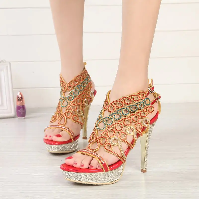 Mariage Strass Chaussures Sandales forme purple Tenis Cyabmoz Feminino Party De Sexy Talons Gold Dance black Femmes Mince Plate Des Femme Valentine silver Haute red wzq4IY6g4