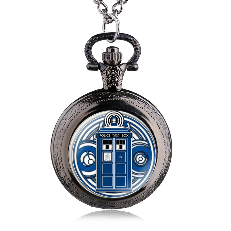 Новые бронзовые часы Doctor Who Police Box Dome кварцевые карманные с подвеской мужские и