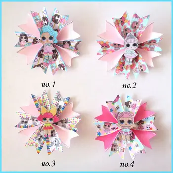 

50 BLESSING Girl Popular 3.5" Fairy Hair Bow Clip B- Joyful Doll Rainbow Baby