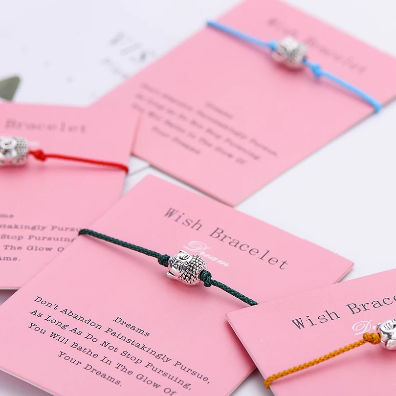 IYOE Dream Card Будда из бисера желаний браслет для женщин мужчин детей струны счастливые красные браслеты дружбы молиться желаний ювелирные изделия