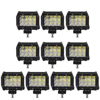 

Safego 10pcs 36W LED Flood Work Light Three Row 12*3W LED Chips Offroad Car Light Fog Light For Trunk Boat Tractor 60degree