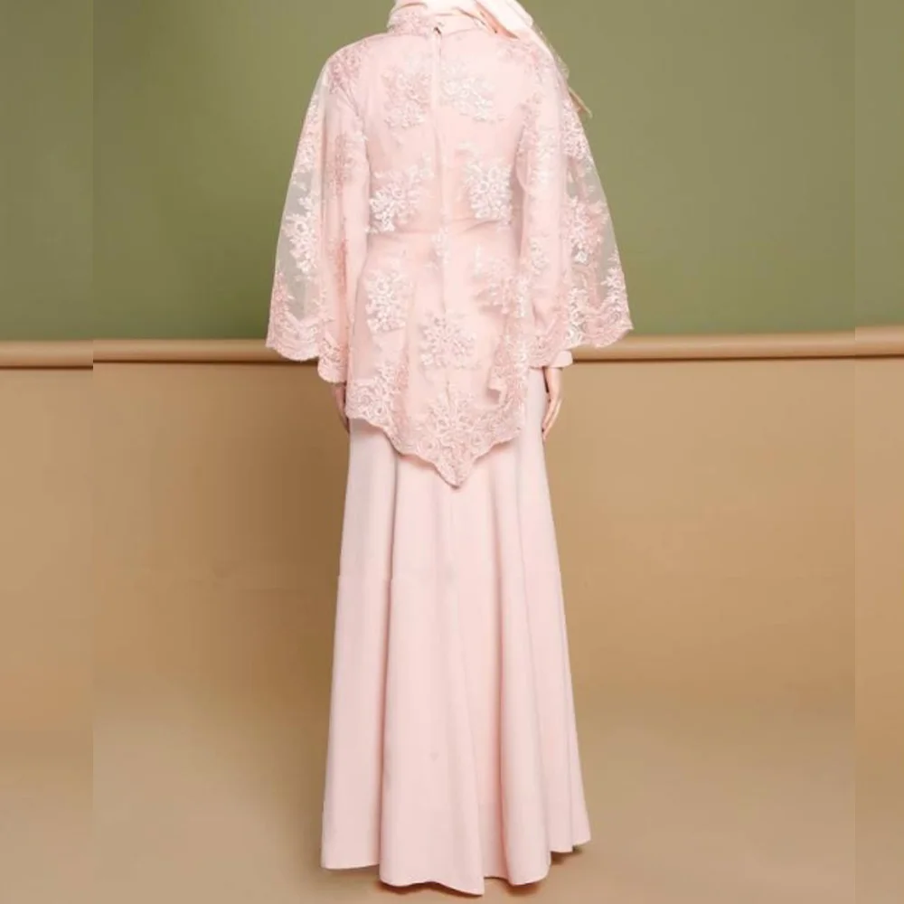 Женское мусульманское платье с кружевным рукавом-накидкой, кафтан размера плюс, арабское платье, Ближний Восток, Рамадан, исламское вечернее платье, vestidos, одежда из Дубая