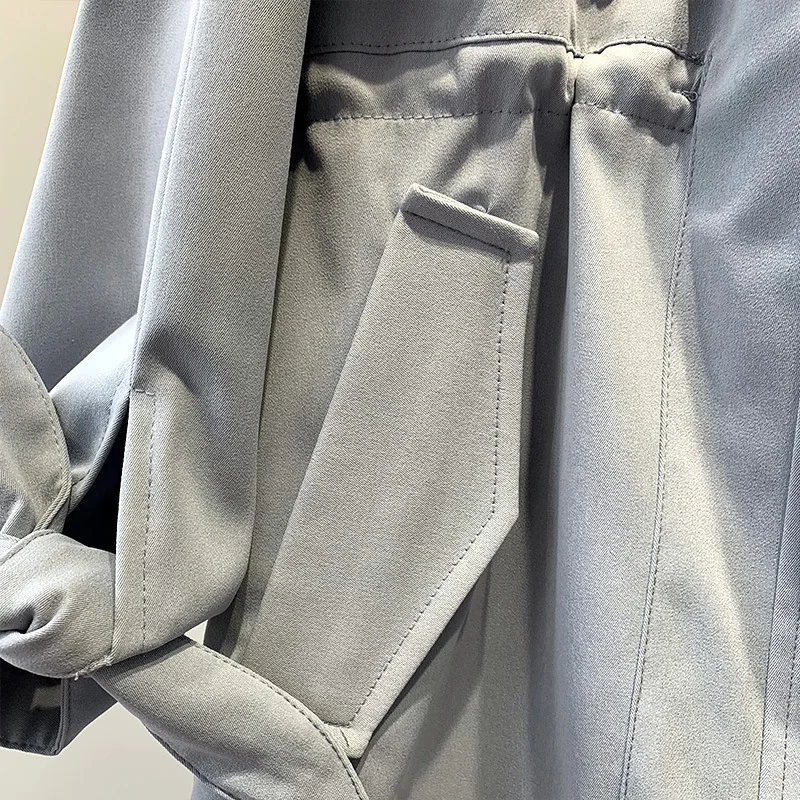 Fashion Trench Coat Female Autumn Windbreaker Drawstring Casual Loose Safari Clothes Stand Collar 2020 Spring Women Short Trench